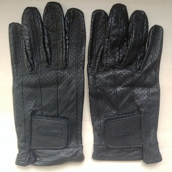 Olympia Perforated Leather Black Motorcycle Gloves Men XL - Picture 1 of 6